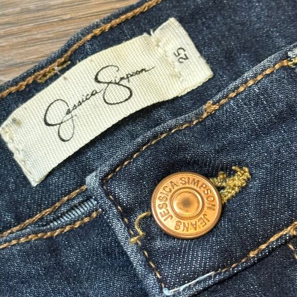 Jessica Simpson adored high rise ankle jeans size 25 raw hem dark wash - Picture 7 of 10